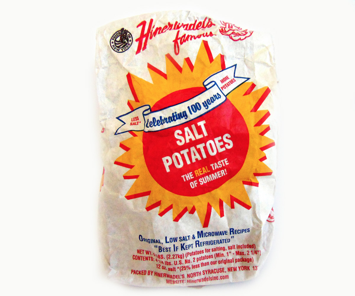 Original　Hinerwadel's　lb.　Syracuse　Salt　–　Famous　bag)　(One　Potatoes　Crate